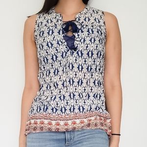 Women's Boho Woven Printed Hi-lo Sleeveless Tunic